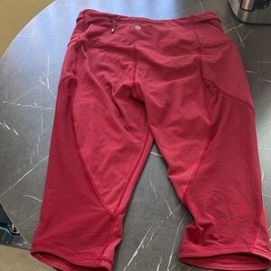Lululemon Size 10 Red Athletic Capri Leggings